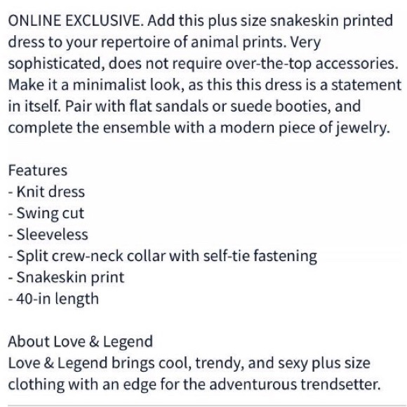 NWT Addition Elle Snakeskin Shift Dress - Picture 3 of 8